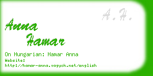 anna hamar business card